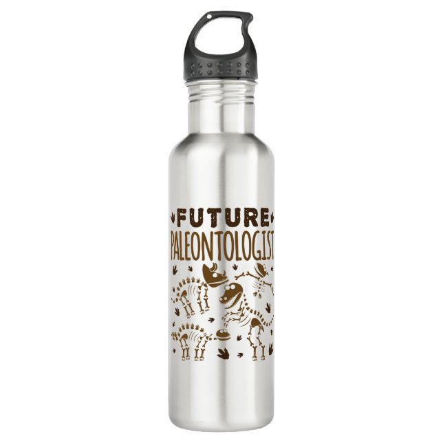 Future Paleontologist Paleontology Dinosaur Bones Stainless Steel Water Bottle (Front)