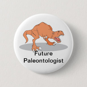Future Paleontologist with T-Rex Dinosaur Pinback Button