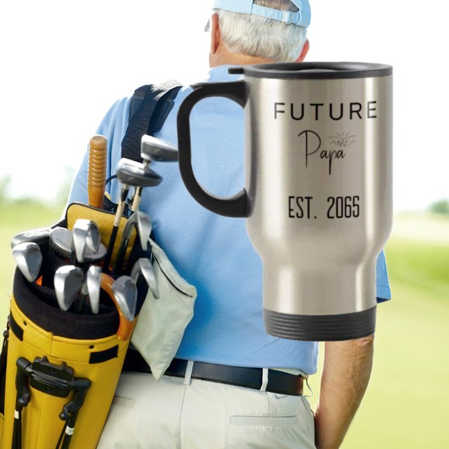 Future Papa Fist Pump Pregnancy Announcement Travel Mug (Creator Uploaded)