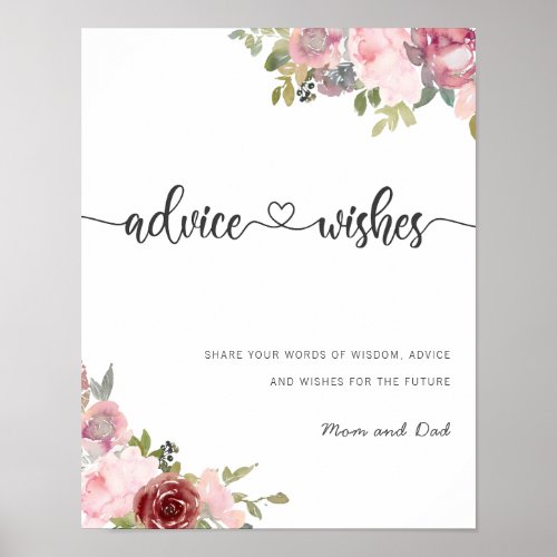 Future parents tips advices baby shower floral pos poster