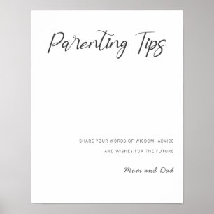 Future parents tips mom and dad baby shower advice poster