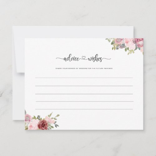 Future parents tips mom and dad baby shower floral note card