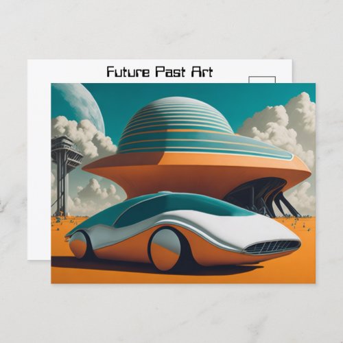 Future Past Art Futuristic View Of Earth Life  Postcard