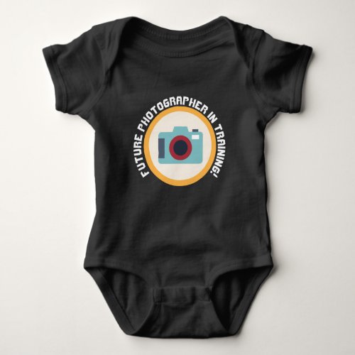 Future photographer in training add message baby bodysuit