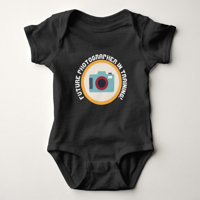 Future photographer in training add message baby bodysuit (Front)