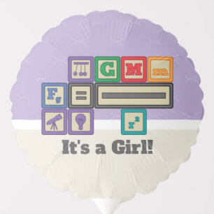 Future Physicist's Blocks Baby Shower Balloon