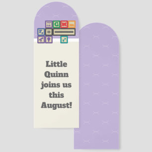 Future Physicist's Blocks Baby Shower Favor Bookmarks