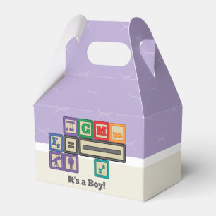 Future Physicist's Blocks Baby Shower Favor Box