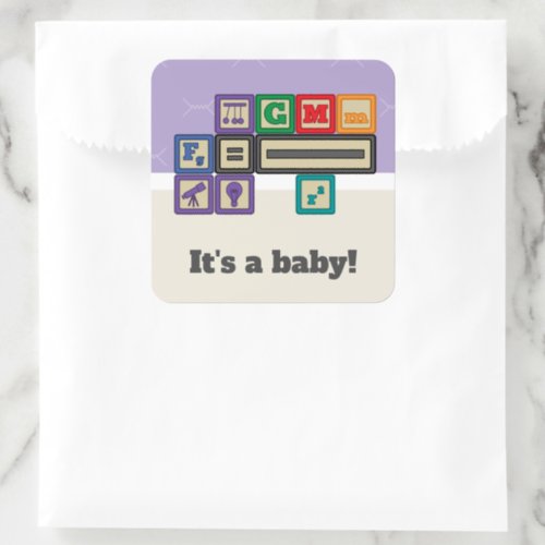 Future Physicist's Blocks Baby Shower Sticker Roll