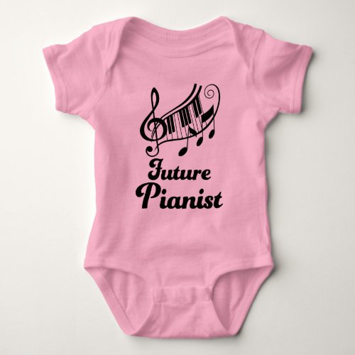 Future Pianist Music Notes baby Baby Bodysuit