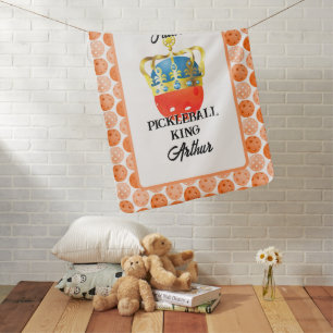 Future Pickleball King Baby Orange Ball in Crown Blanket