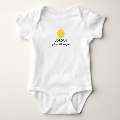 Future Pickleball Pro Funny Personalized Baby Bodysuit