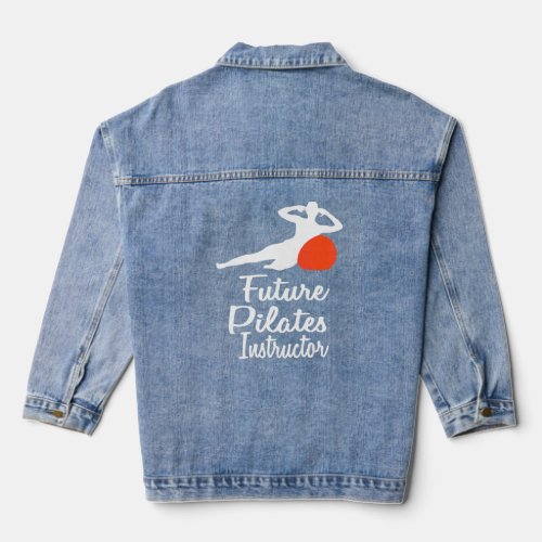 Future Pilates Instructor  Gym Exercise Pilates In Denim Jacket