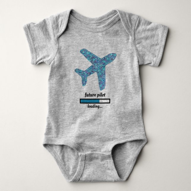 "Future Pilot" Airplane  Baby Bodysuit (Front)