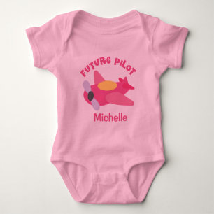 Future Pilot Airplane Customized Baby Bodysuit