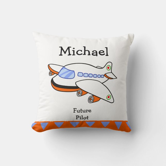Future Pilot Airplane Kid's  Pillow (Front)