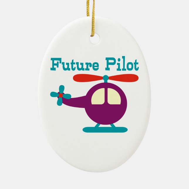 Future Pilot Ceramic Ornament (Back)
