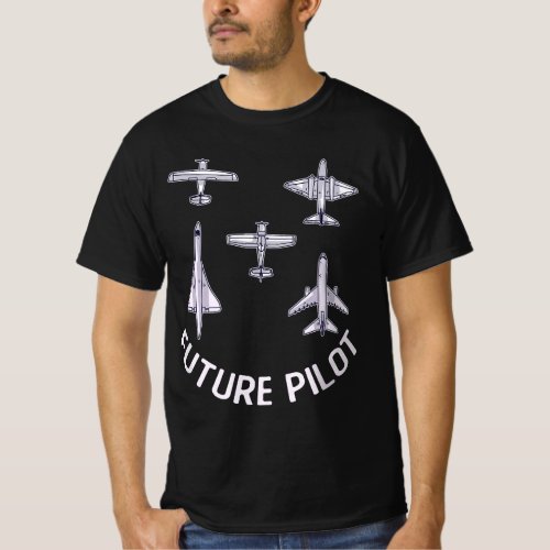 Future Pilot Fighter Jet Aircraft Airplane Plane T_Shirt