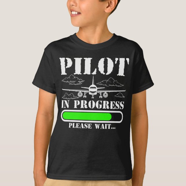 Future Pilot Loading Airplane Funny Pilot T-Shirt (Front)