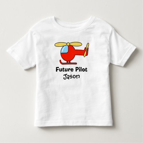 Future pilot t shirt for kids with toy helicopter