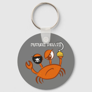 Future Pirate Cute Crab Funny Personalized Gift Keychain