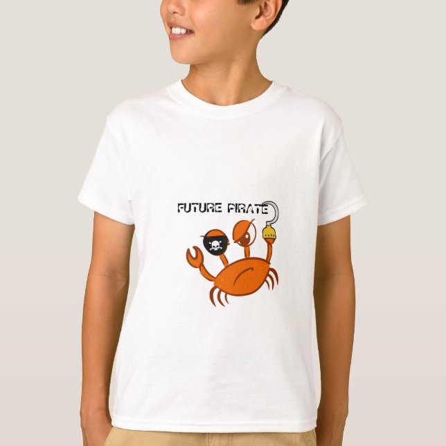 Future Pirate Cute Crab Personalized Birthday gift T-Shirt (Front)