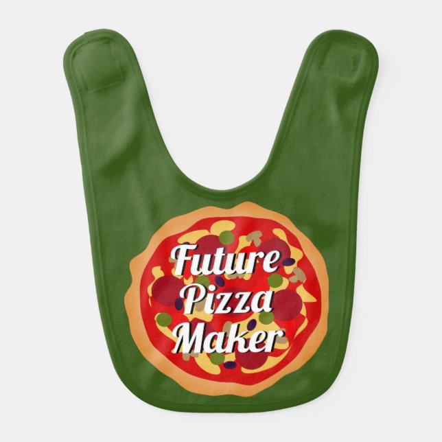 Future Pizza Maker funny italian food baby bib (Front)