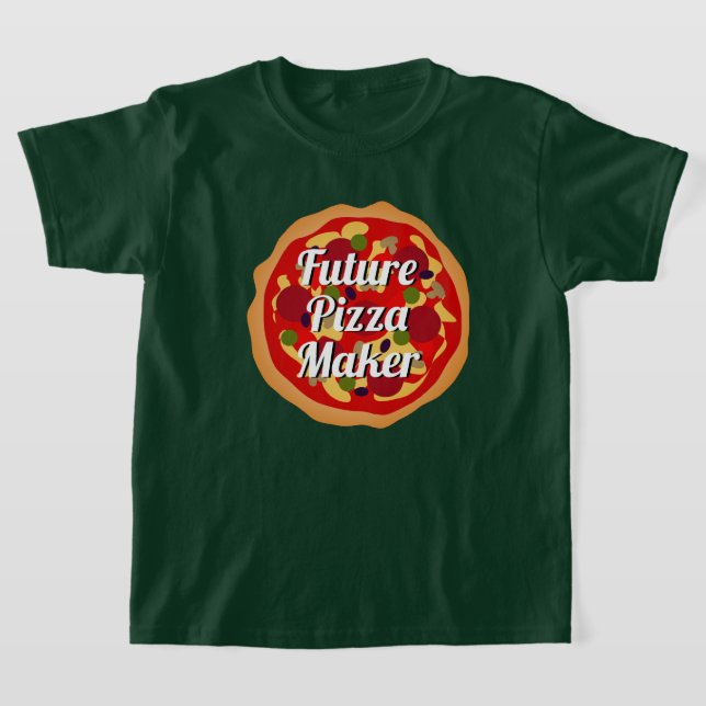 Future Pizza Maker funny italian food kid's shirt (Laydown)