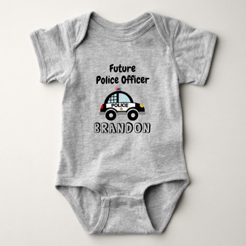 Future Police officer cop car custom Baby Bodysuit