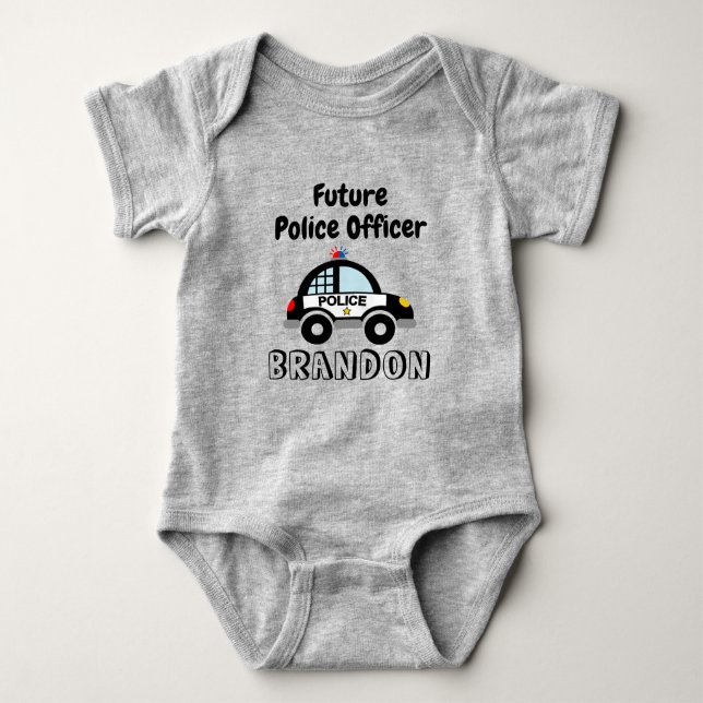 Future Police officer cop car custom Baby Bodysuit (Front)