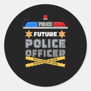 Future Police Officer Cop Funny Novelty My Career Classic Round Sticker