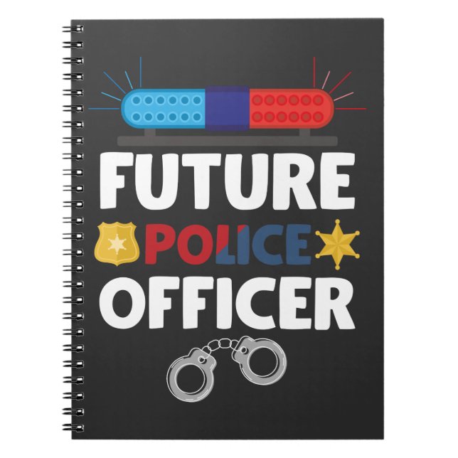 Future Police Officer Costume Policeman Kid Notebook (Front)