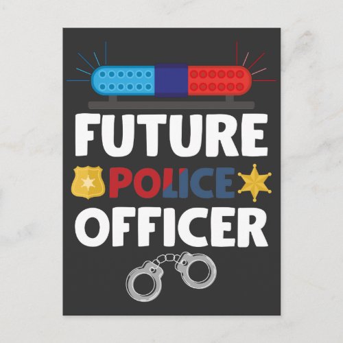 Future Police Officer Costume Policeman Kid Postcard