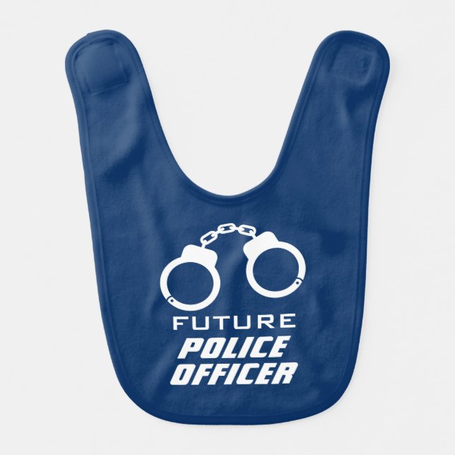 Future Police officer funny baby bib for kids (Front)