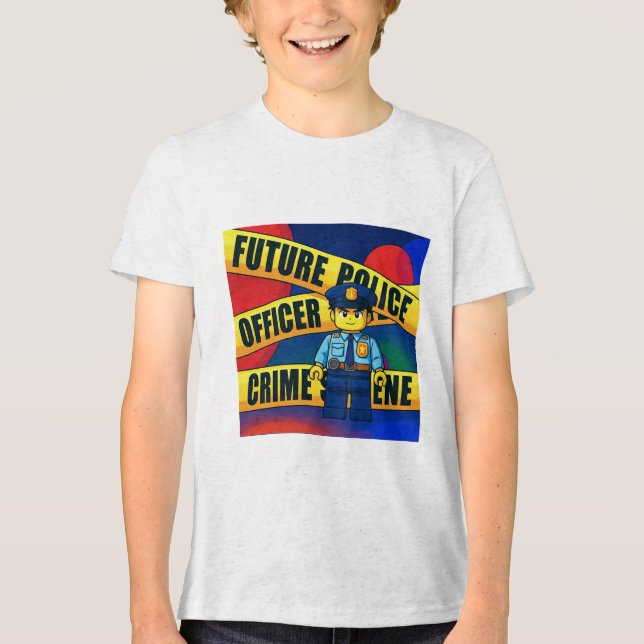 Future Police Officer, Kids-T-Shirt, Anime Tri-Blend Shirt (Front)