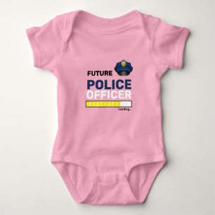 Future Police Officer Loading Cute Personalized Baby Bodysuit