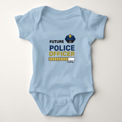 Future Police Officer Loading Funny Personalized Baby Bodysuit