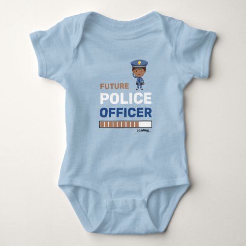 Future Police Officer Loading Stylish Personalized Baby Bodysuit