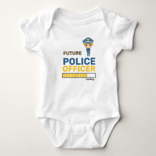 Future Police Officer Loading Trendy Personalized Baby Bodysuit