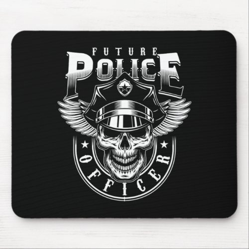 Future Police Officer POliceman Cop Skull Gift Mouse Pad