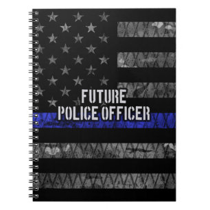 Future Police Officer Thin Blue Line Distressed Fl Notebook