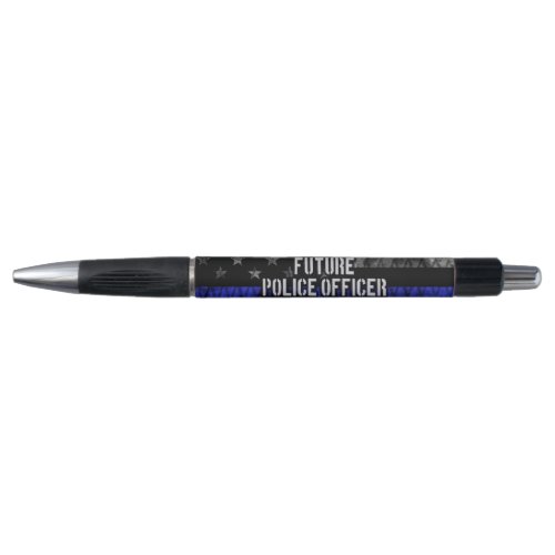 Future Police Officer Thin Blue Line Distressed Fl Pen