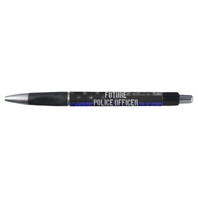 Future Police Officer Thin Blue Line Distressed Fl Pen (Front)