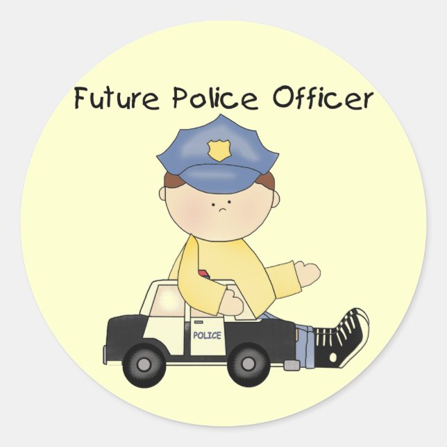 Future Police Officer Tshirts and Gifts Classic Round Sticker (Front)