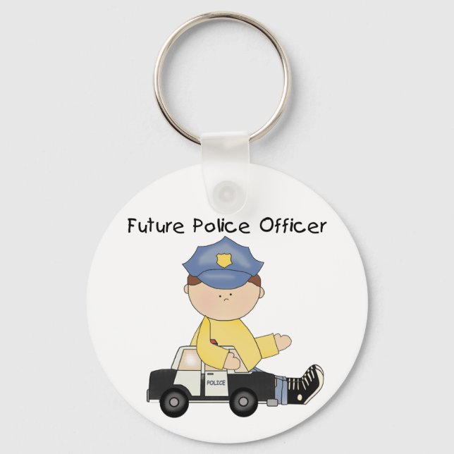 Future Police Officer Tshirts and Gifts Keychain (Front)