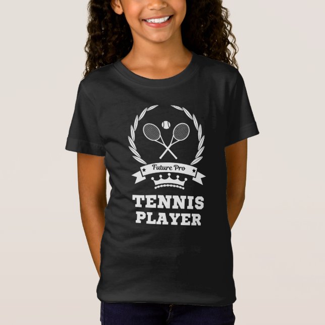 Future Pro Tennis Player Motivational Quote Black T-Shirt (Front)