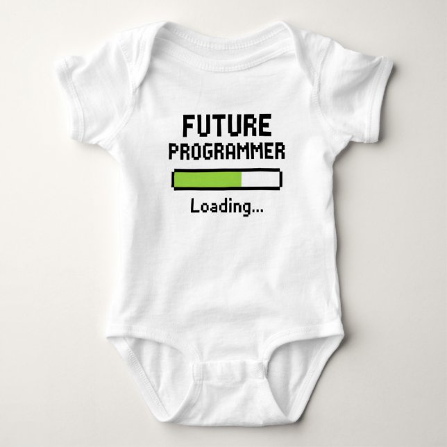 Future Programmer Pixel Loading Bar Baby Bodysuit (Front)