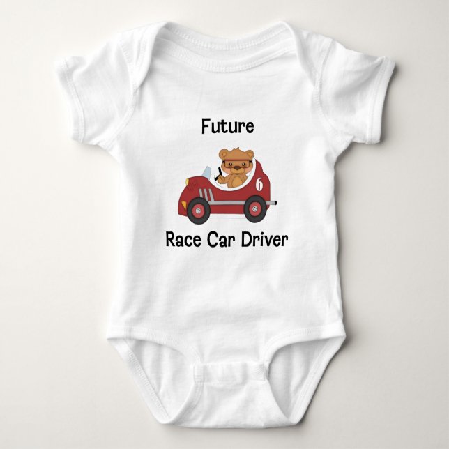 Future Race Car Driver (boy) Baby Bodysuit (Front)