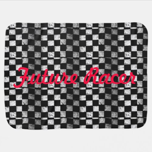 Future Racer Checkered Flag Baby Blanket