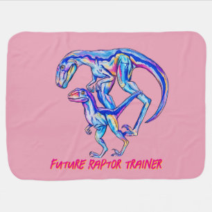Future Raptor Trainer Velociraptor boy girl infant Baby Blanket
